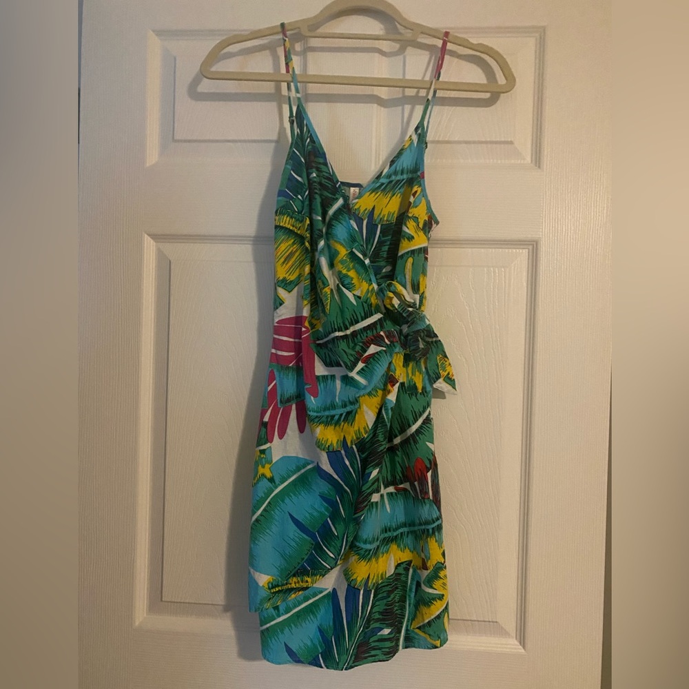 Xhilaration Tropical Palm Leaf Wrap Dress